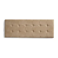 Eccox Tête de lit 80 Capitone Damier Tissu Anti-Tache 112x57x5cm Camel Clair. Clearance