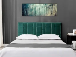 Vente-unique Tête de lit 140 cm - Velours - Vert - HERMINE Best