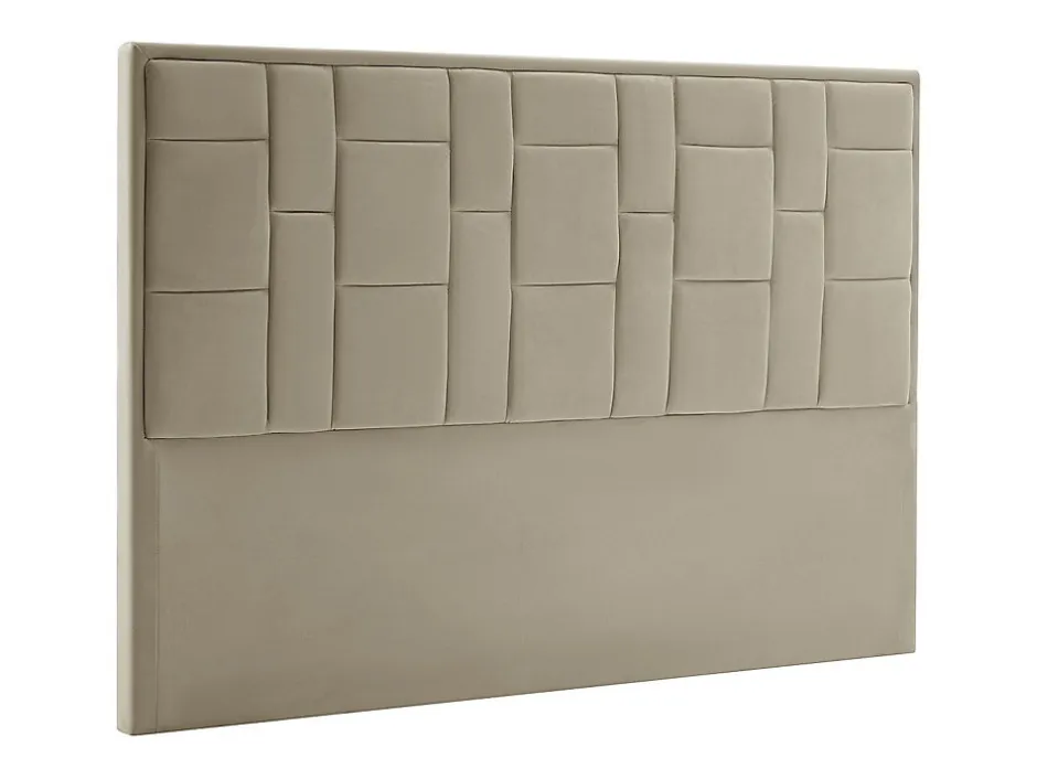 Vente-unique Tête de lit 140 cm - Velours - Taupe - HERMINE