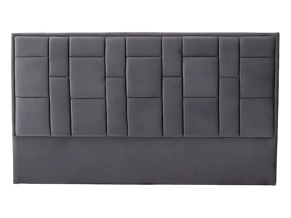 Vente-unique Tête de lit 140 cm - Velours - Gris foncé - HERMINE