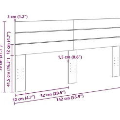 Vidaxl Tête de lit 140 cm en bois massif de chêne
