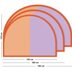 99Deco Tête de lit - Duo - intissé 225g/m² - pré-encollé - Orange - 110x160cm