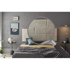 Eccox Tête de lit - - 100 Briques - Tissu Anti-Tache - 112x57x5 cm - Design Contemporain