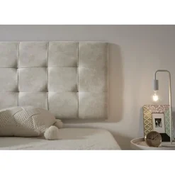 Eccox Tête de lit - - 105 Capitone - Tissu Anti-Tache - 112x57x5cm - Blanc Granit Cassé Clearance