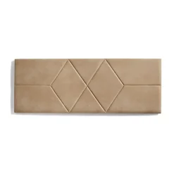 Eccox Tête de lit - - 112 x 57 cm - Tissu Anti-Tache - Design Contemporain - Couleur Camel