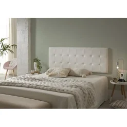 Eccox Tête de lit - - 152 x 57 x 5 cm - Similicuir - Design contemporain - Blanc