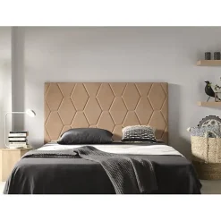 Eccox Tête de lit - - Agata - Tissu Aquaclean - Style Scandinave - 135 cm Camel
