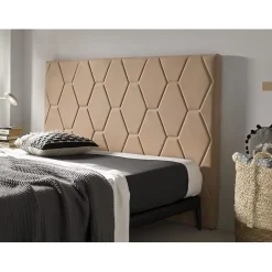 Eccox Tête de lit - - Agata - Tissu Aquaclean - Style Scandinave - 135 cm Camel