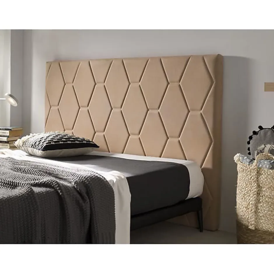 Eccox Tête de lit - - Agata - Tissu Aquaclean - Style Scandinave - 135 cm Camel
