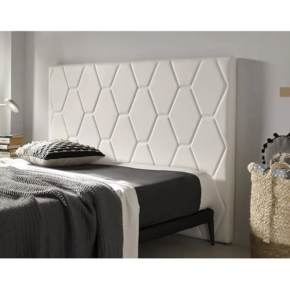 Eccox Tête de lit - - Agata - Similicuir blanc - Style scandinave - Fabrication espagnole Online