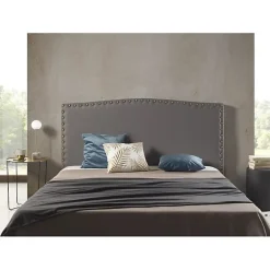 Eccox Tête de lit - - Ambar - Similicuir gris - 115x115x8 cm - Aquaclean antitache Hot