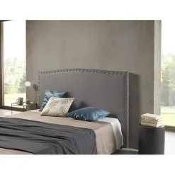 Eccox Tête de lit - - Ambar - Similicuir gris - 115x115x8 cm - Aquaclean antitache Hot
