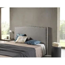 Eccox Tête de lit - - Ambar - Tissu Aquaclean - Gris - 115x115x8 cm