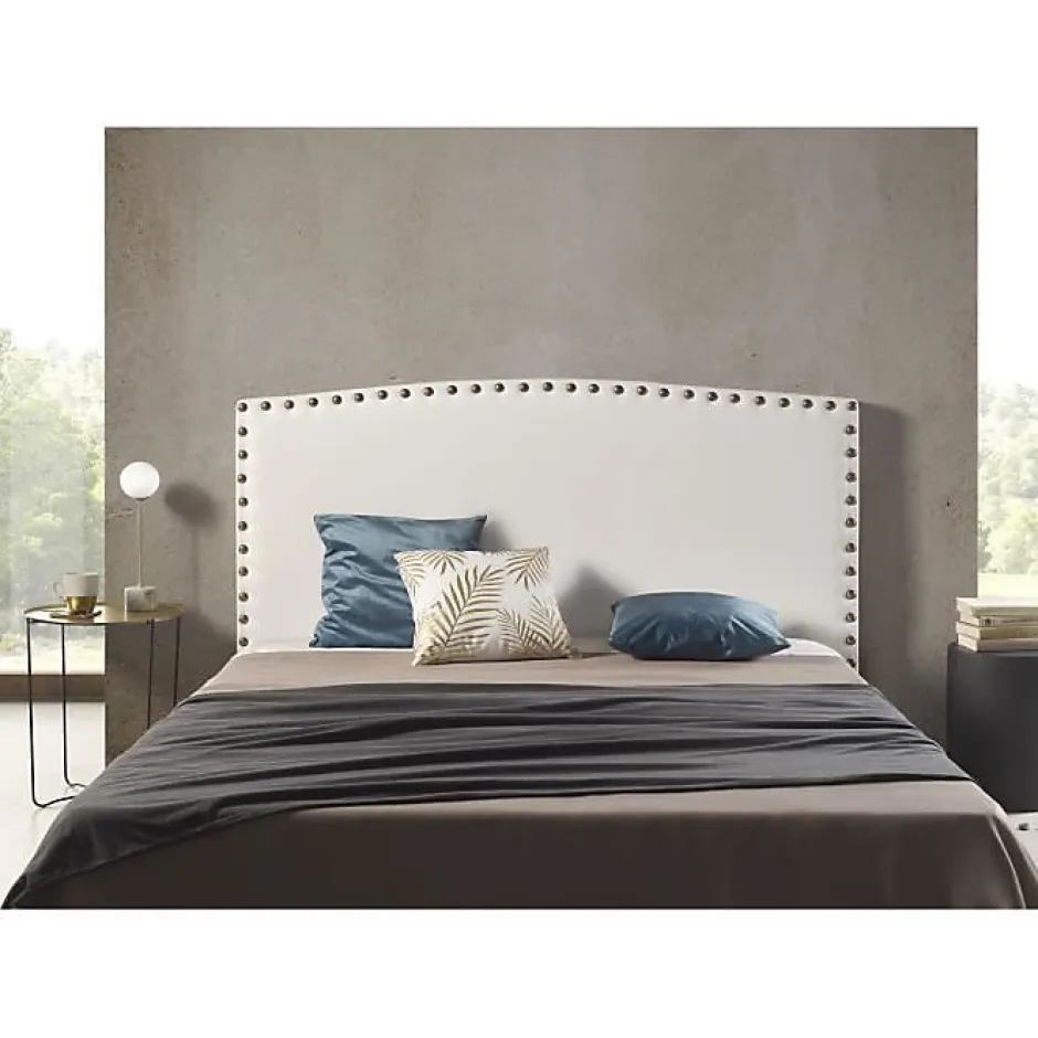 Eccox Tête de lit - - Ambar - Similicuir blanc - 115x115x8 cm - Aquaclean antitache Discount