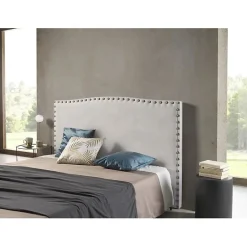 Eccox Tête de lit - - Ambar - Tissu Aquaclean - Gris - 154x115x8 cm