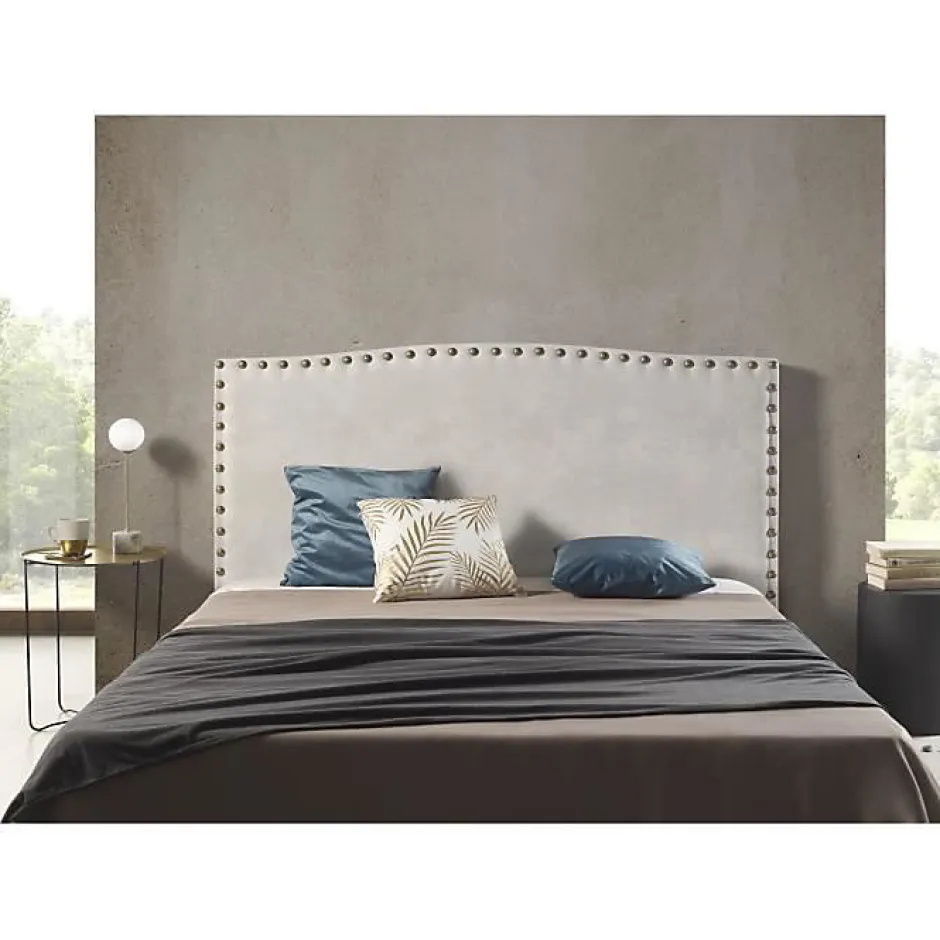 Eccox Tête de lit - - Ambar - Tissu Aquaclean - Gris - 154x115x8 cm