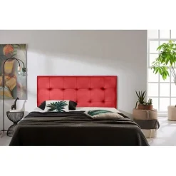 Eccox Tête de lit - - Aster - Similicuir rouge - 115 cm - Design contemporain - Anti-taches