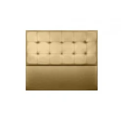 Eccox Tête de lit - - Aster - Similicuir doré - 130 cm - Épaisseur 8 cm - Anti-taches