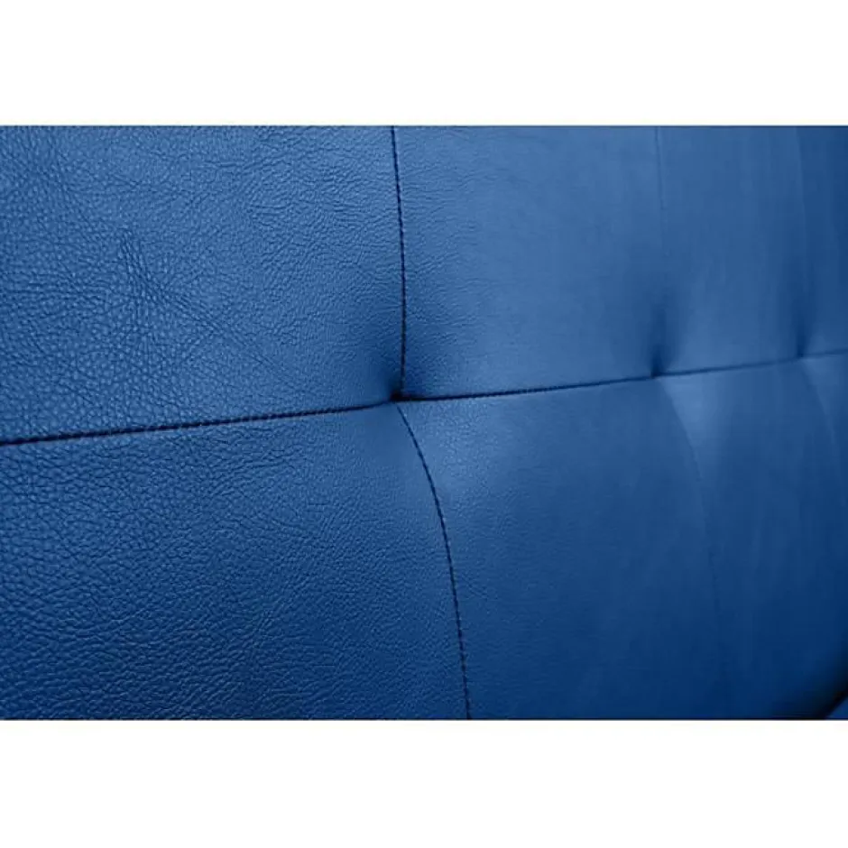 Eccox Tête de lit - - Aster - Similicuir bleu - 115 cm - Design contemporain