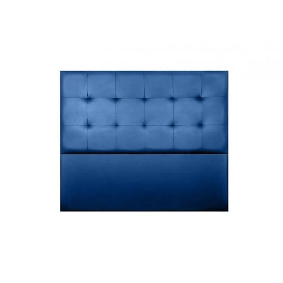 Eccox Tête de lit - - Aster - Similicuir bleu - 160 cm - Hauteur 120 cm