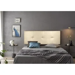 Eccox Tête de lit - - Cala - Similicuir beige - 190 cm - Rembourrage en mousse HR