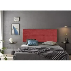 Eccox Tête de lit - - Cala - Tissu rouge - 160 cm - Rembourrage en mousse HR