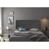 Eccox Tête de lit - - Cala - Tissu gris - 210 cm - Rembourrage en mousse HR