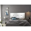 Eccox Tête de lit - - Cala - Similicuir blanc - 160 cm - Rembourrage en mousse HR