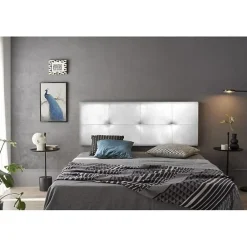 Eccox Tête de lit - - Cala - Similicuir blanc - 160 cm - Rembourrage en mousse HR