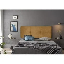 Eccox Tête de lit - - Dalia - Tissu Aqualine Jaune - 160 cm - Rembourrée - Antitache