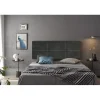 Eccox Tête de lit - - Dalia - Tissu Aqualine - Gris - 160 cm - Rembourrée