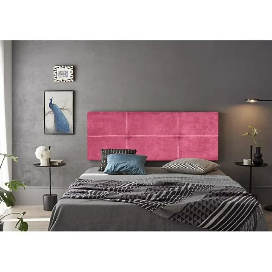 Eccox Tête de lit - - Dalia - Tissu Aqualine - Rose - 100 cm - Rembourrée