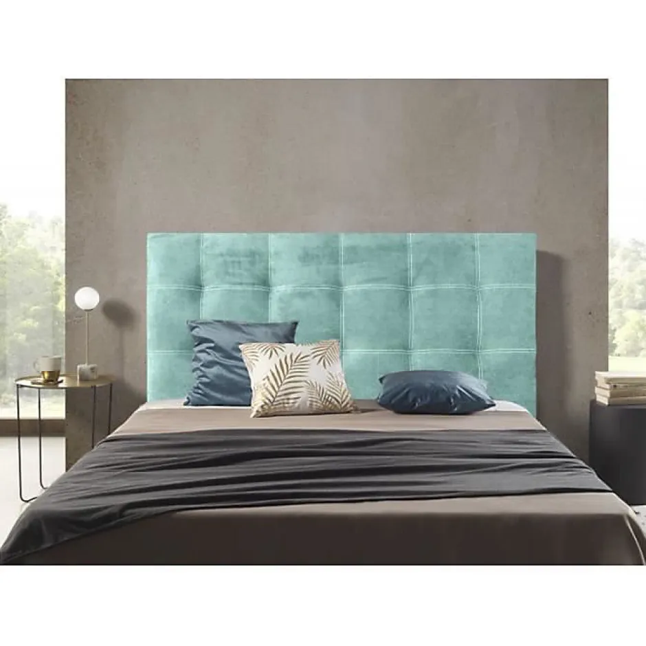 Eccox Tête de lit - - Iris - Tissu antitache - Vert - 120 cm de hauteur