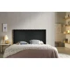 Eccox Tête de lit - - Lily - Similicuir noir - 130 cm - Design classique et élégant