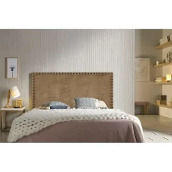 Eccox Tête de lit - - Lirio - Tissu marron - Antitache - 130 cm de largeur