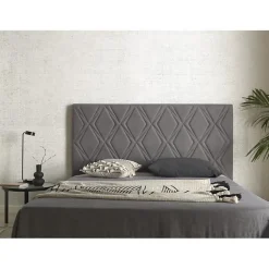 Eccox Tête de lit - - Rubi - Tissu Aquaclean - Gris - 160x115x8 cm New