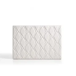 Eccox Tête de lit - - Rubi - Similicuir - 154x115x8 cm - Blanc cassé - Aquaclean
