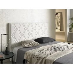 Eccox Tête de lit - - Rubi - Similicuir blanc - 160 cm - Design classique