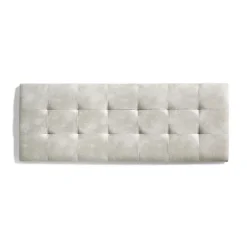 Eccox Tête de lit - - 112x57cm - Tissu Anti-Tache - Design Contemporain - Effet Granit Blanc Casse Sale