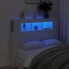 Vidaxl Tête de lit à LED blanc 120x18,5x103,5 cm bois d'ingénierie New