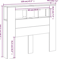 Vidaxl Tête de lit à LED blanc 120x18,5x103,5 cm bois d'ingénierie New