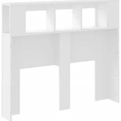 Vidaxl Tête de lit à LED blanc 120x18,5x103,5 cm bois d'ingénierie New