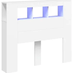Vidaxl Tête de lit à LED blanc 120x18,5x103,5 cm bois d'ingénierie New