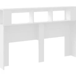 Vidaxl Tête de lit à LED blanc 160x18,5x103,5 cm bois d'ingénierie