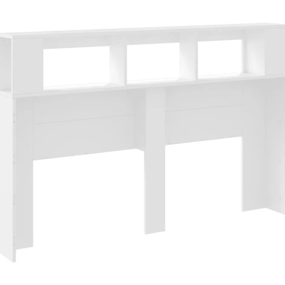 Vidaxl Tête de lit à LED blanc 160x18,5x103,5 cm bois d'ingénierie