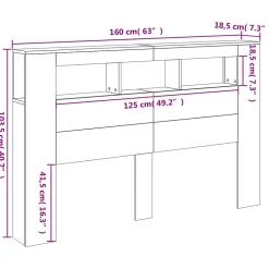 Vidaxl Tête de lit à LED blanc 160x18,5x103,5 cm bois d'ingénierie