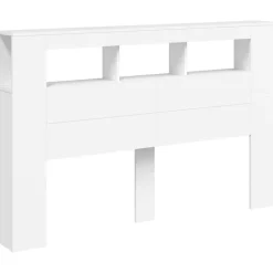 Vidaxl Tête de lit à LED blanc 160x18,5x103,5 cm bois d'ingénierie