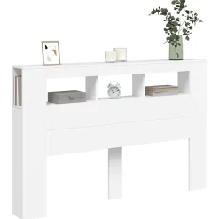 Vidaxl Tête de lit à LED blanc 160x18,5x103,5 cm bois d'ingénierie