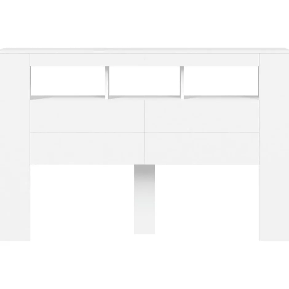 Vidaxl Tête de lit à LED blanc 160x18,5x103,5 cm bois d'ingénierie
