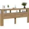 Vidaxl Tête de lit à LED chêne artisanal 220x18,5x103,5 cm Outlet